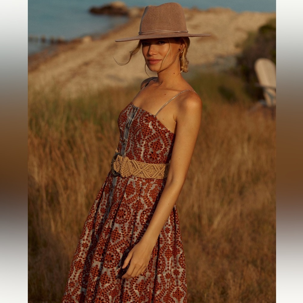 NWT Anthropologie-Maeve Square-Neck Pleated Buttondown Dress - Picture 6 of 14